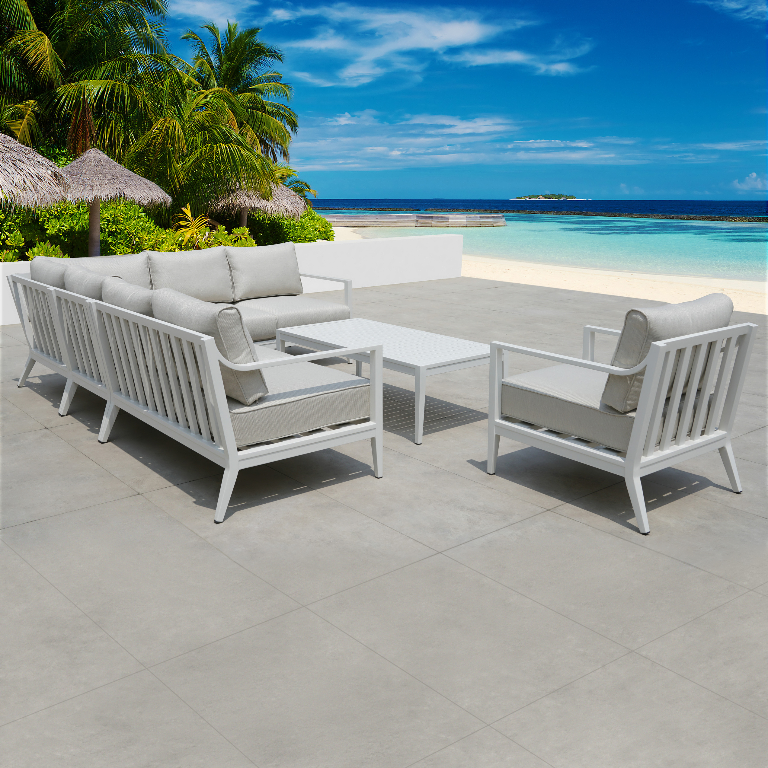 SF-429 Sectional with chair White (4)